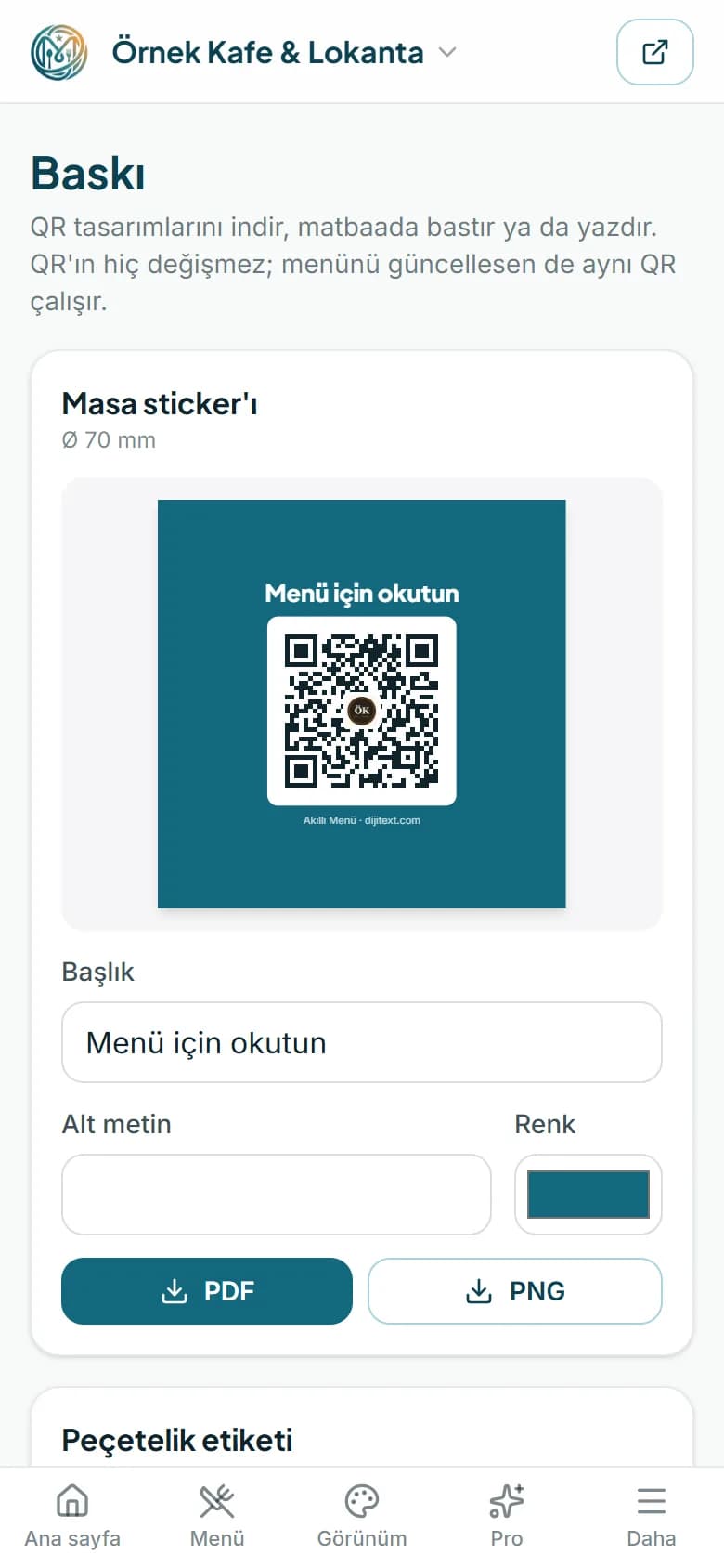 Panelde QR baskı tasarımları